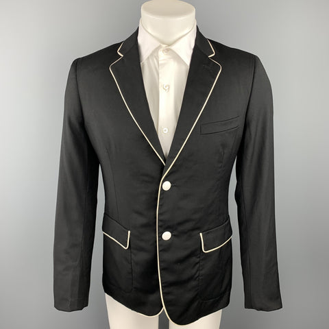 BAND OF OUTSIDERS Size 38 Black Wool Notch Lapel Sport Coat