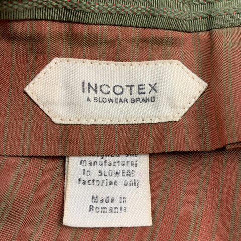 INCOTEX Size 30 Brown Wool Flat Front Dress Pants