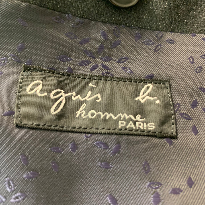 AGNÈS B. Abrigo sport de botonadura simple en Lana Poliéster Glitter Talla 40