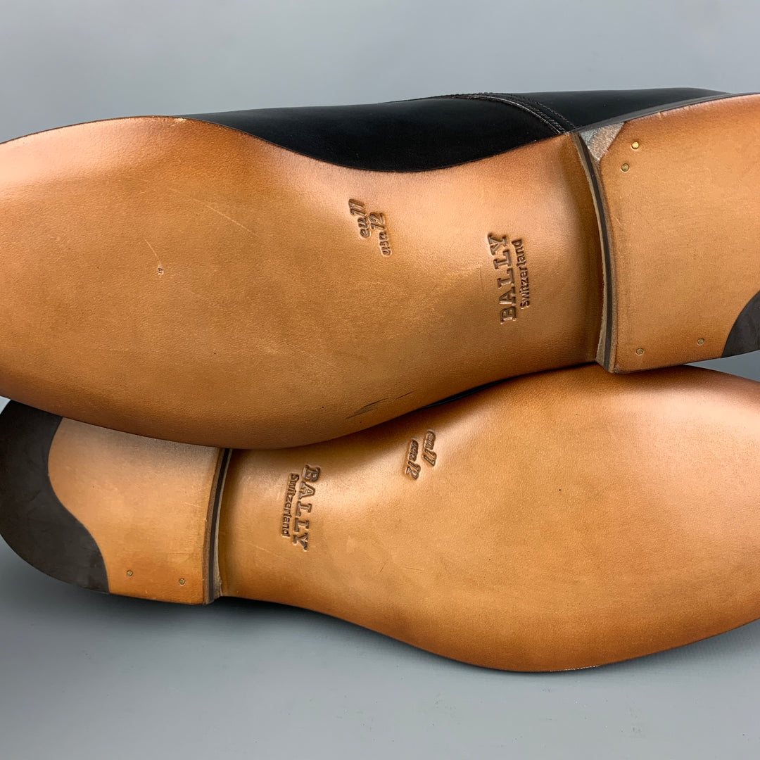 BALLY Size 12 Black Leather Lace Up Besty Shoes