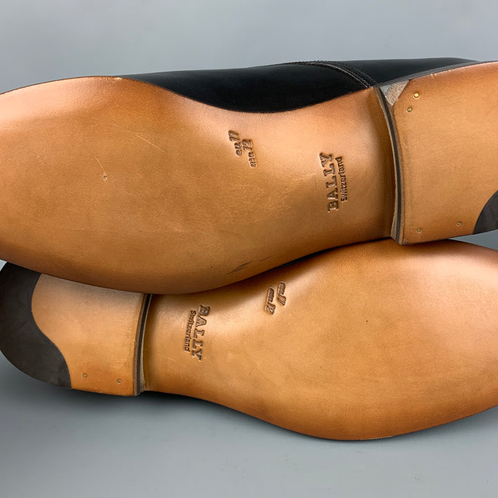 BALLY Size 12 Black Leather Lace Up Besty Shoes