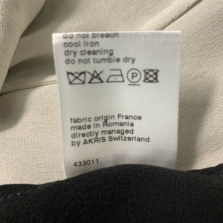 AKRIS Size 6 Black & White Viscose & Silk Blouse