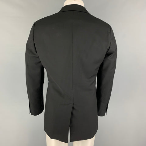 JOHN VARVATOS Size 38 Black Wool Tuxedo Sport Coat