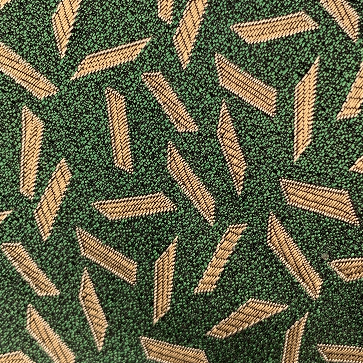 GIANNI VERSACE Green & Beige Geometric Print Silk Tie
