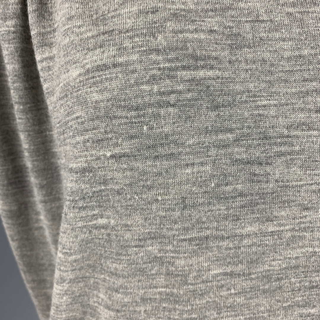 BALMAIN Size 6 Grey Wool Chain V-Neck Dress