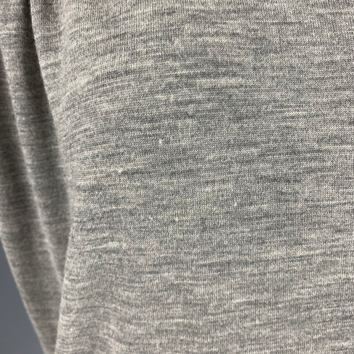 BALMAIN Size 6 Grey Wool Chain V-Neck Dress