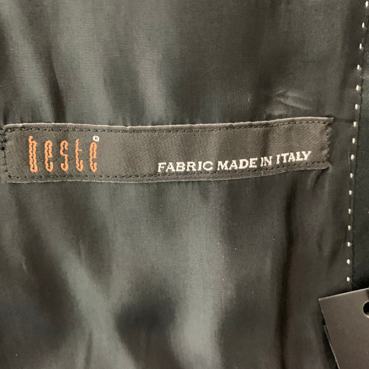 J. LINDEBERG Size 40 Black Solid Cotton Shawl Collar Sport Coat