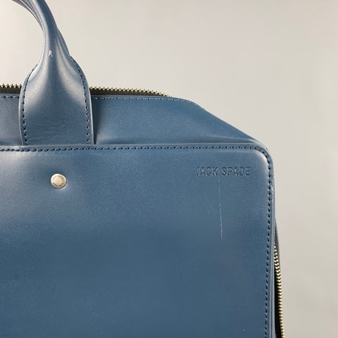 JACK SPADE Blue Leather Shoulder Strap Rectangle Laptop