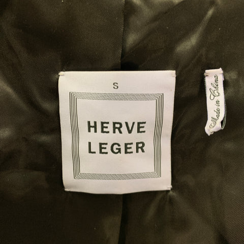 HERVE LEGER Size S Black Textured Jacket Blazer