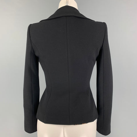 DOLCE &amp; GABBANA Taille 4 Veste en laine noire mélangée