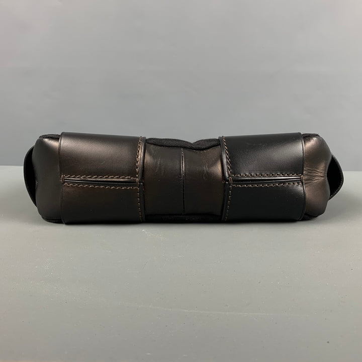 BALLY Black Fabric Leather Shoulder Bag Handbag