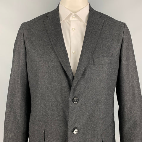 GITMAN BROS for UNIONMADE Size 44 Charcoal Wool Notch Lapel Sport Coat