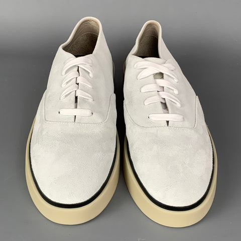 FEAR OF GOD for ERMENEGILDO ZEGNA Size 11 Off White Suede Lace Up Sneakers