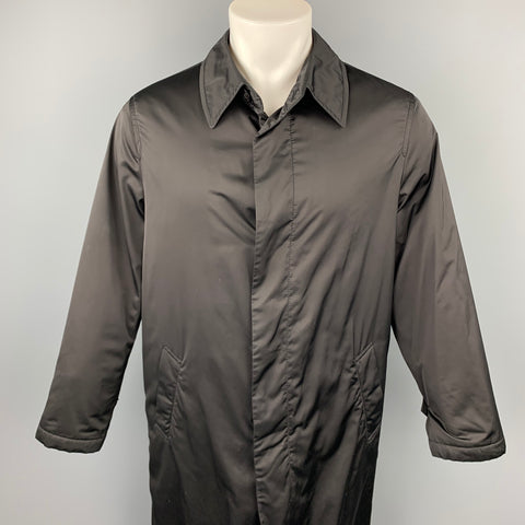 ARMANI COLLEZIONI Size M Black Polyester Water Repellent Raincoat