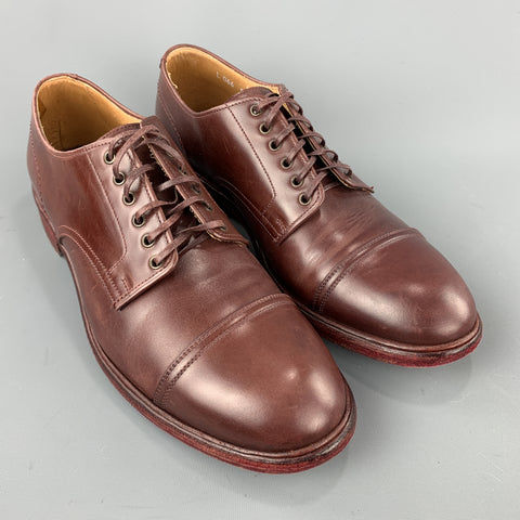 PAUL SMITH Size 9 Solid Burgundy Leather Cap Toe Lace Up