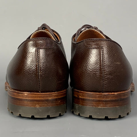ALDEN 9410 Size 10 Brown Pebble Grain Leather Lace Up Lace Up Shoes