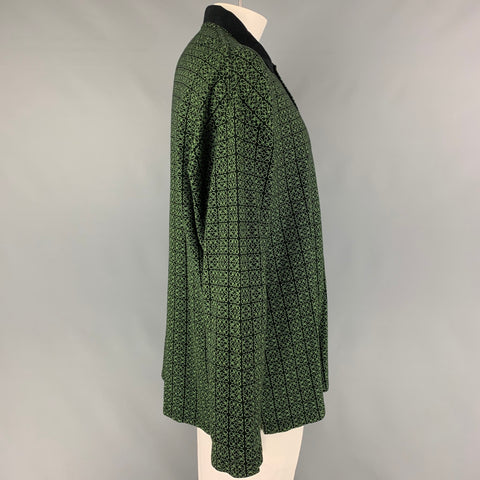 LOEWE Size XL Black Green Monogram Cotton Polo Pullover