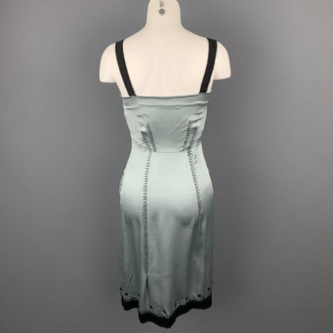 ALBERTA FERRETTI Taille 2 Robe droite en soie embellie en écume de mer