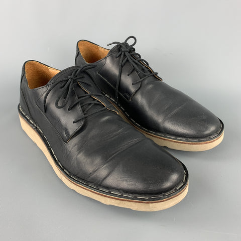 MAISON MARTIN MARGIELA Size 11 Black Leather Crepe Sole Lace Up