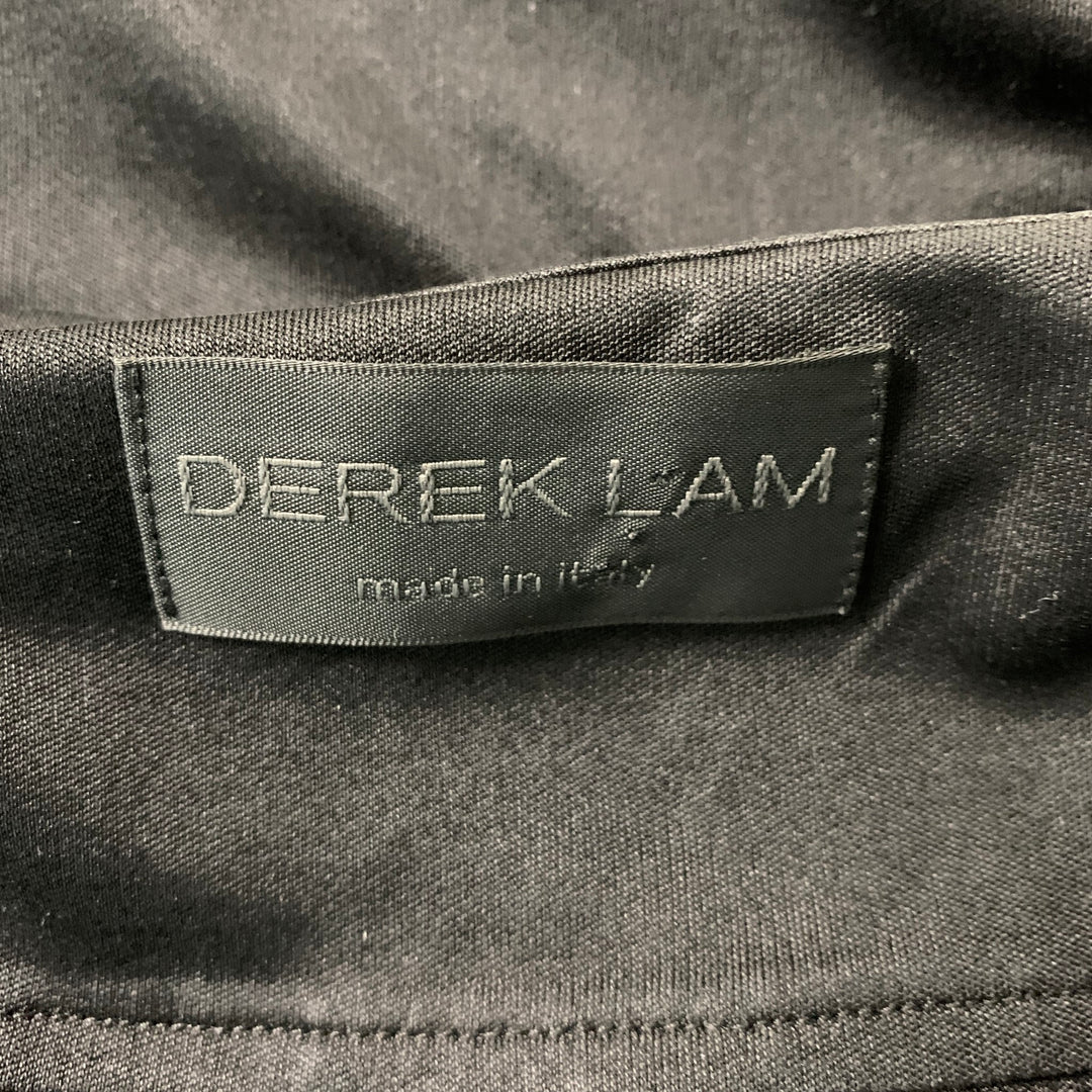 DEREK LAM Size M Black Silk Solid Dress