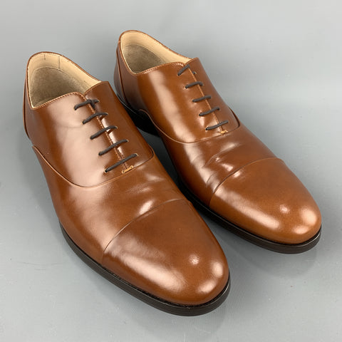 MR. HARE Size 11 Solid Tan Leather Cap Sleeves Lace Up
