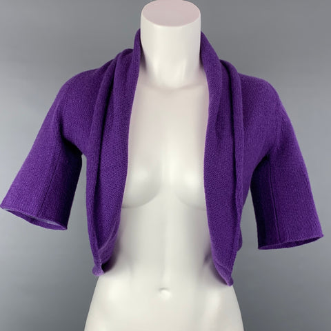 NEIMAN MARCUS Taille S Cardigan haussement d’épaules en cachemire tricoté violet