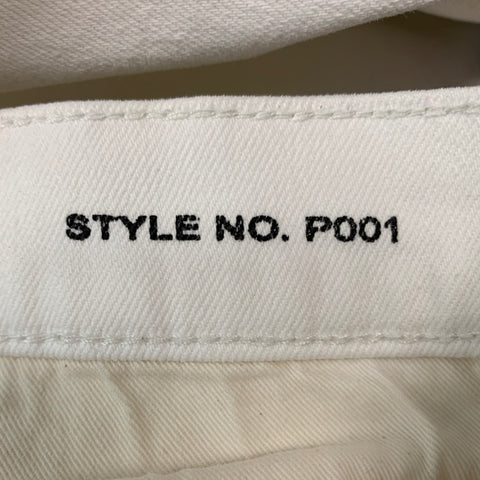 PURPLE BRAND Size 30 White Cotton Lycra Button Fly Jeans