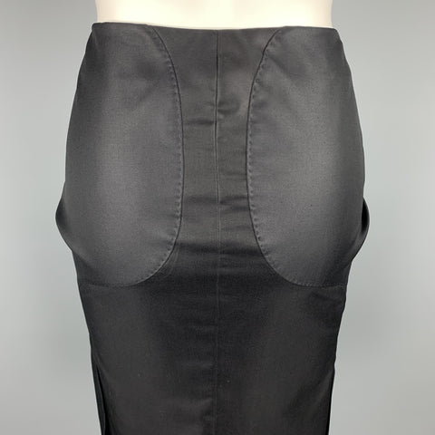 ALEXANDER MCQUEEN Size 6 Black Wool Blend Pencil Skirt