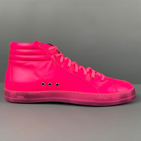 P448 Size 9 Pink Leather High Top Sneakers
