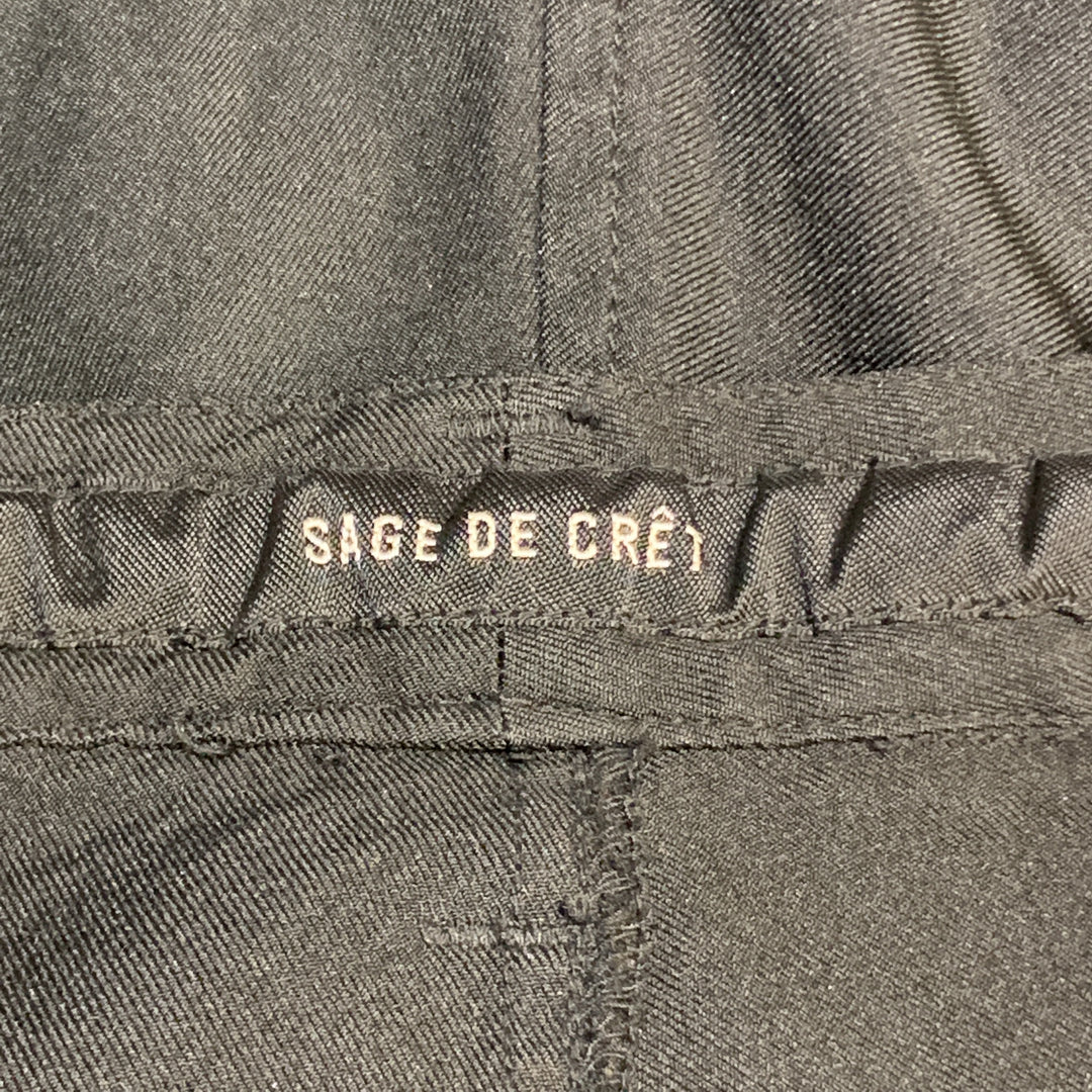 SAGE DE CRET Size L Black  Polyester Zip Fly Casual Pants