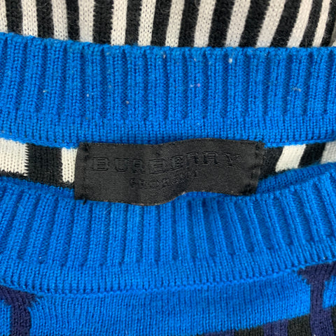 BURBERRY PRORSUM Spring 2012 Size M Multi-Color Geometric Wool / Cashmere Crew-Neck Pullover
