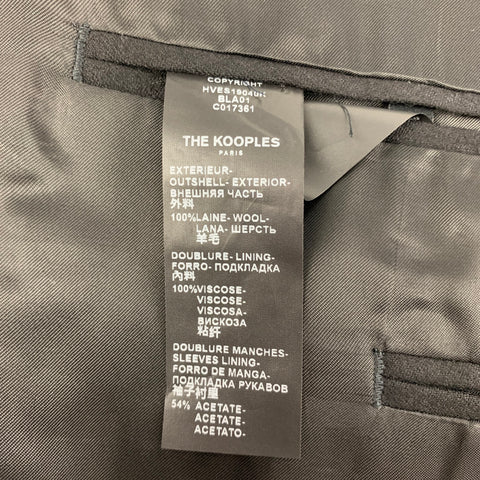 THE KOOPLES Size 38 Black Wool Notch Lapel Sport Coat