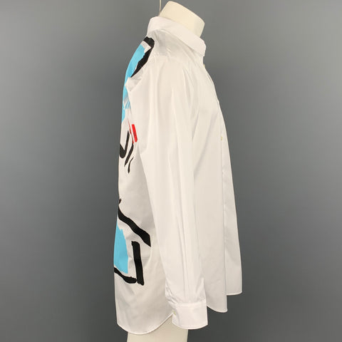 COMME des GARCONS Size One Size White Graphic Cotton Button Up Long Sleeve Shirt