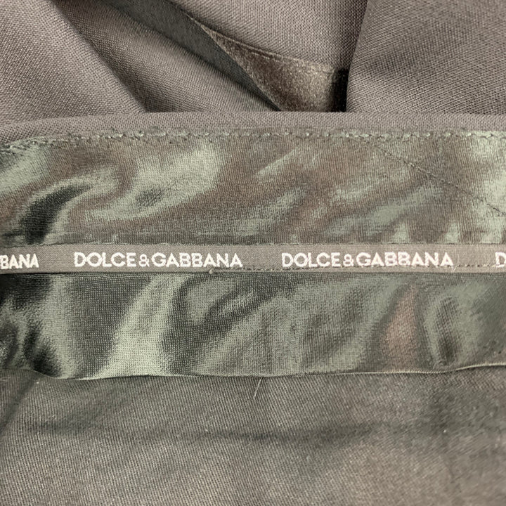 DOLCE & GABBANA Size 34 Black Wool Blend Tuxedo Dress Pants
