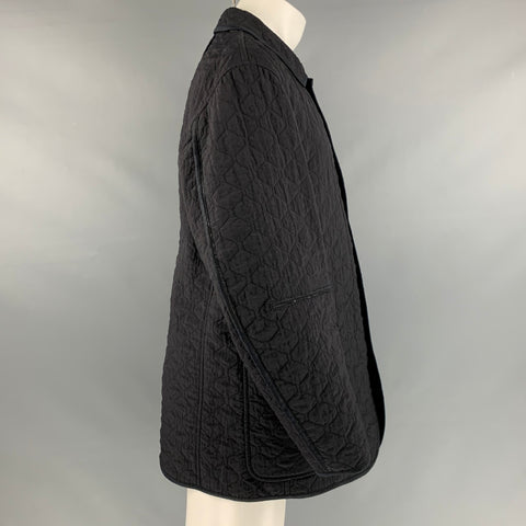 VINTAGE Taille M Veste matelassée noire à poitrine unique
