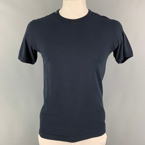 DOLCE & GABBANA Size M Navy Cotton Crew-Neck T-shirt