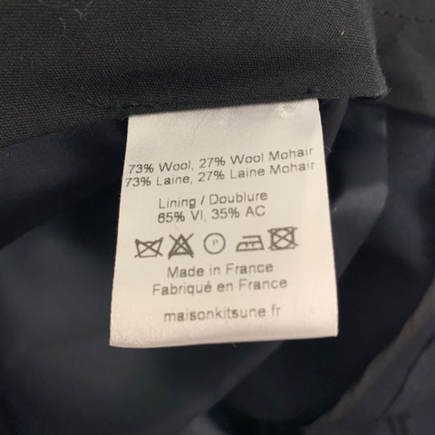 MAISON KITSUNE Size 36 Navy Rhombus Wool Mohair Double Breasted Suit