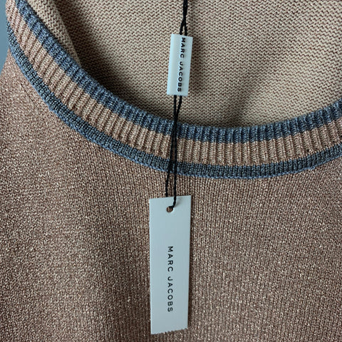 MARC JACOBS Size XS Rose Gold Grey Metallic Viscose Polyester Pullover