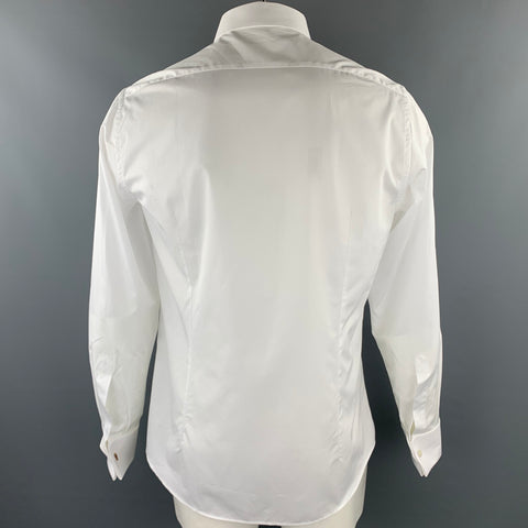 CARUSO for UMAN Size XL White Cotton French Cuff Long Sleeve Shirt