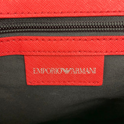 EMPORIO ARMANI Charcoal & Grey Monogram Canvas Cross Body Bag