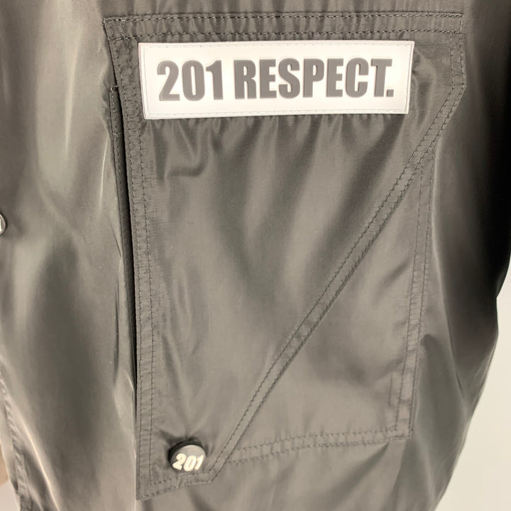 201 RESPECT Size S Black Polyester Windbreaker Coat