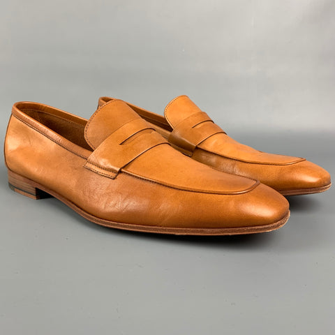 PAUL SMITH Size 10.5 Tan Leather Slip On Loafers