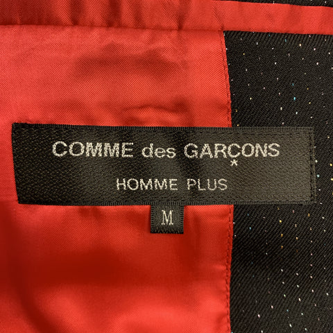 COMME des GARCONS HOMME PLUS Taille M Veste courte en laine noire métallisée