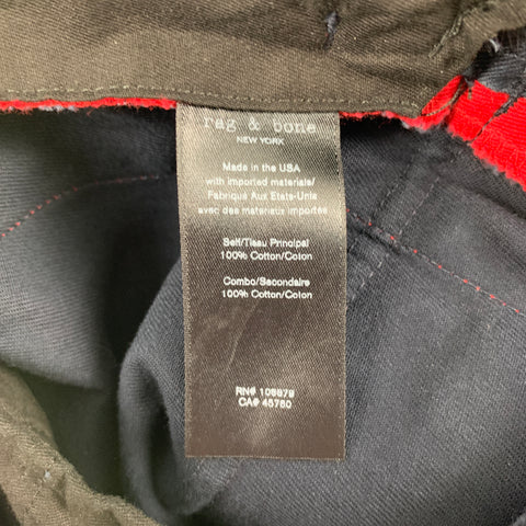 RAG & BONE Size 31 Navy & Red Cotton Cargo Casual Pants