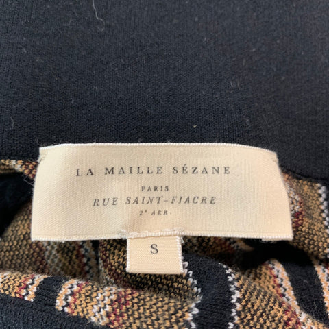 LA MAILLE SEZANE Size S Black Beige Viscose Polyester Abstract  Sets
