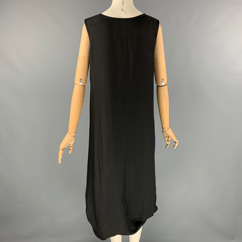 MILLER et BERTAUX Vestido recto con bloques de color de acetato negro marino talla 2