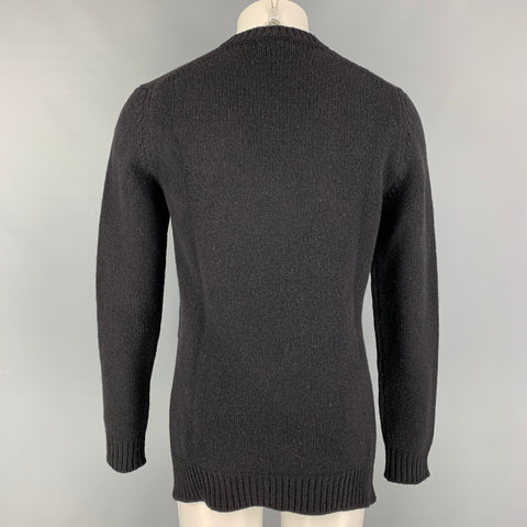 COMME des GARCONS Pull col rond en laine unie noir taille S