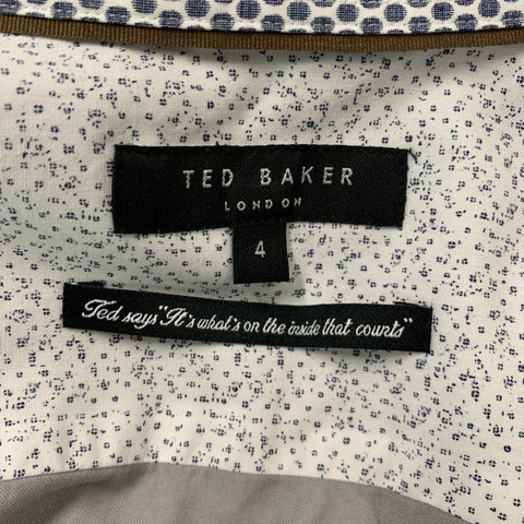 TED BAKER Size L Grey Cotton Elastane Long Sleeve Shirt