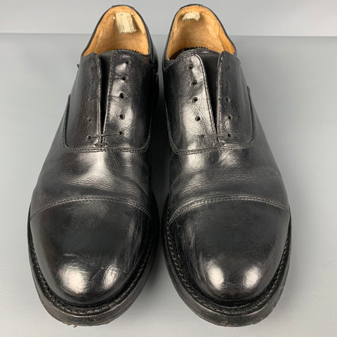 OFFICINE CREATIVE Chaussures à lacets en cuir noir taille 8