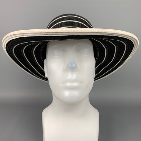 SAN DIEGO HAT Co. Gorro de papel de poliéster con rayas blancas y negras, talla única